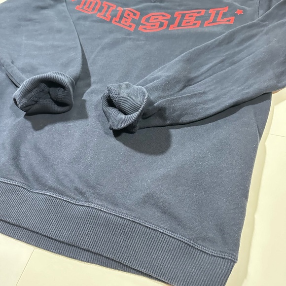 Men’s Diesel Crew Sweatshirt with Red Diesel Logo in Blue, Size Large - Picture 3 of 8